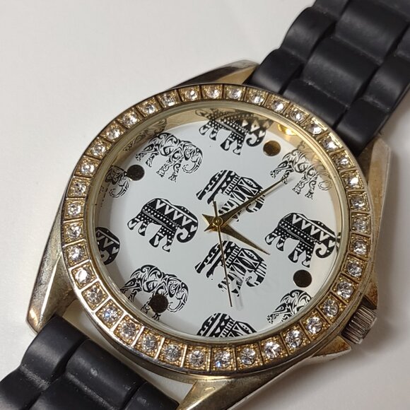 Lucky Elephant Watch With Black Rubber Band - Picture 2 of 10